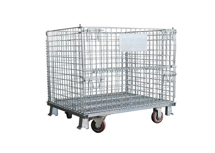 Collapsible Wire Container with Casters