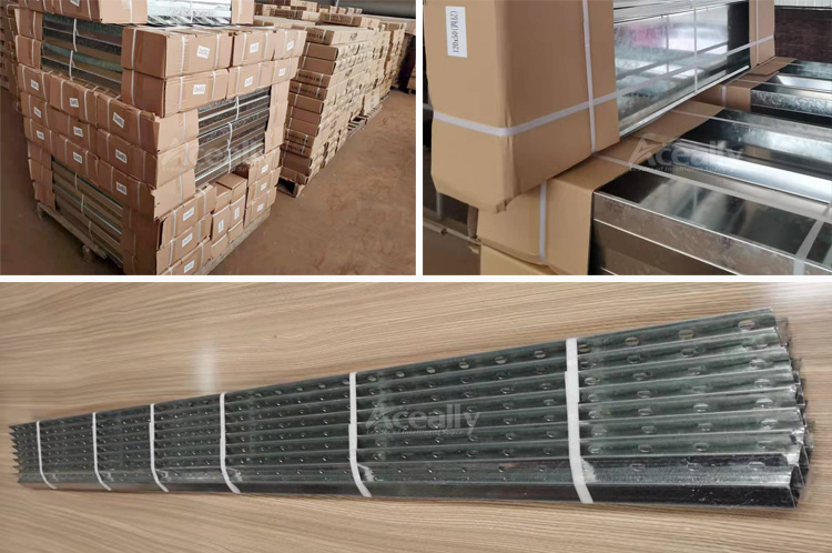 package of galvanized steel shelving