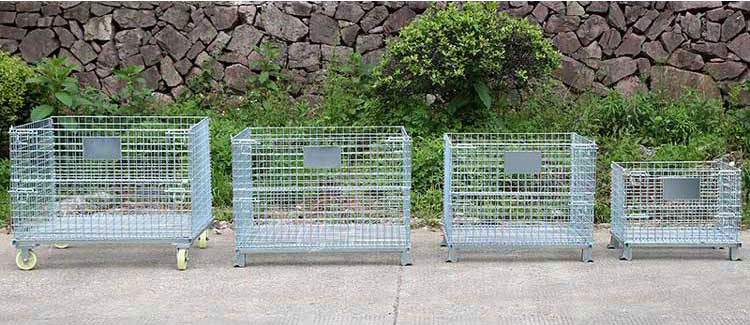 collapsible industrial wire mesh container