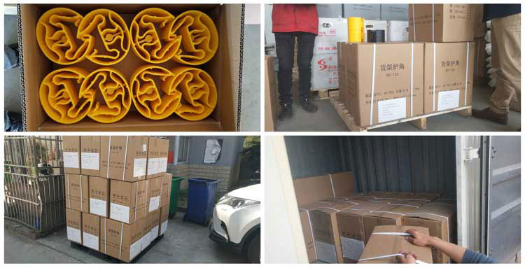 Packing and shipping of pallet rack upright protectors