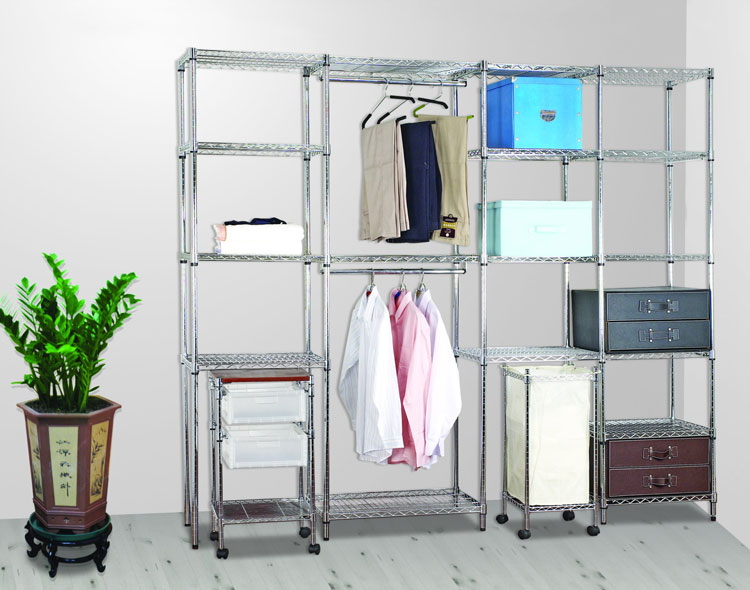 Chrome Wire Shelving for Bedroom Store Clothes05