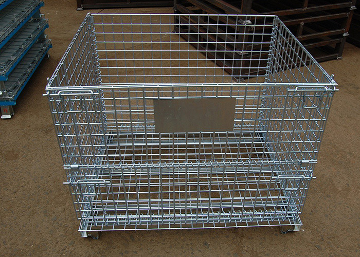 Stacking Collapsible Wire Mesh Container