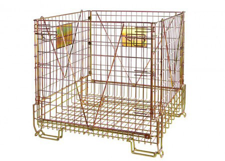 Stackable Steel Galvanized Metal Wire Mesh Container For Storage