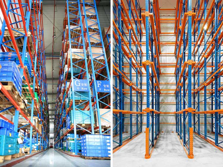 The similarities and differences between very narrow aisle racks and drive through racks