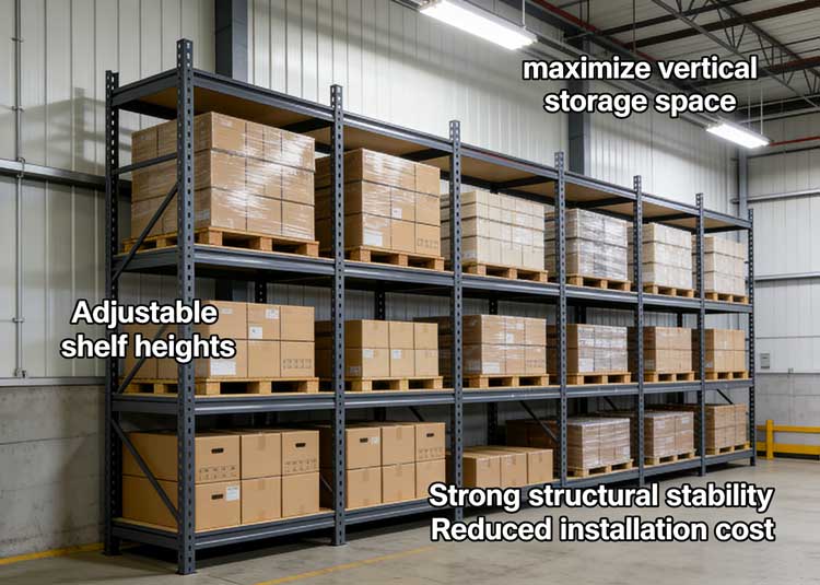 Heavy duty boltless rivet shelving